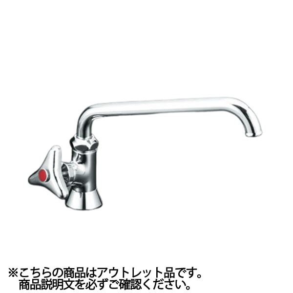【在庫あり アウトレット品】KVK 立形自在水栓【K16NDVL】 単水栓 左ハンドル 本体取付穴22-25