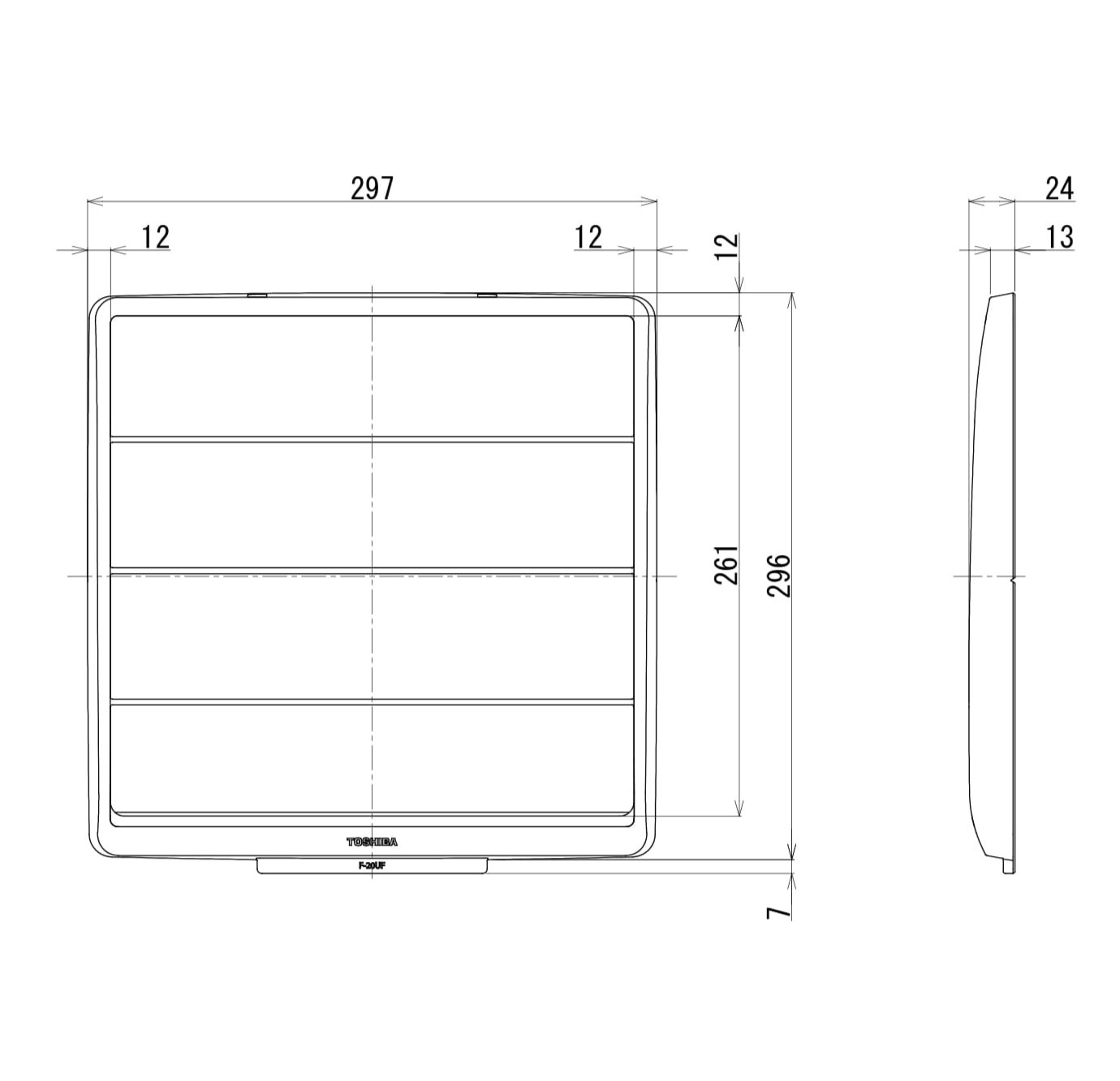 【在庫あり】●東芝【F-20UF】再生式フィルター換気扇用 3枚入 F-20WF後継品