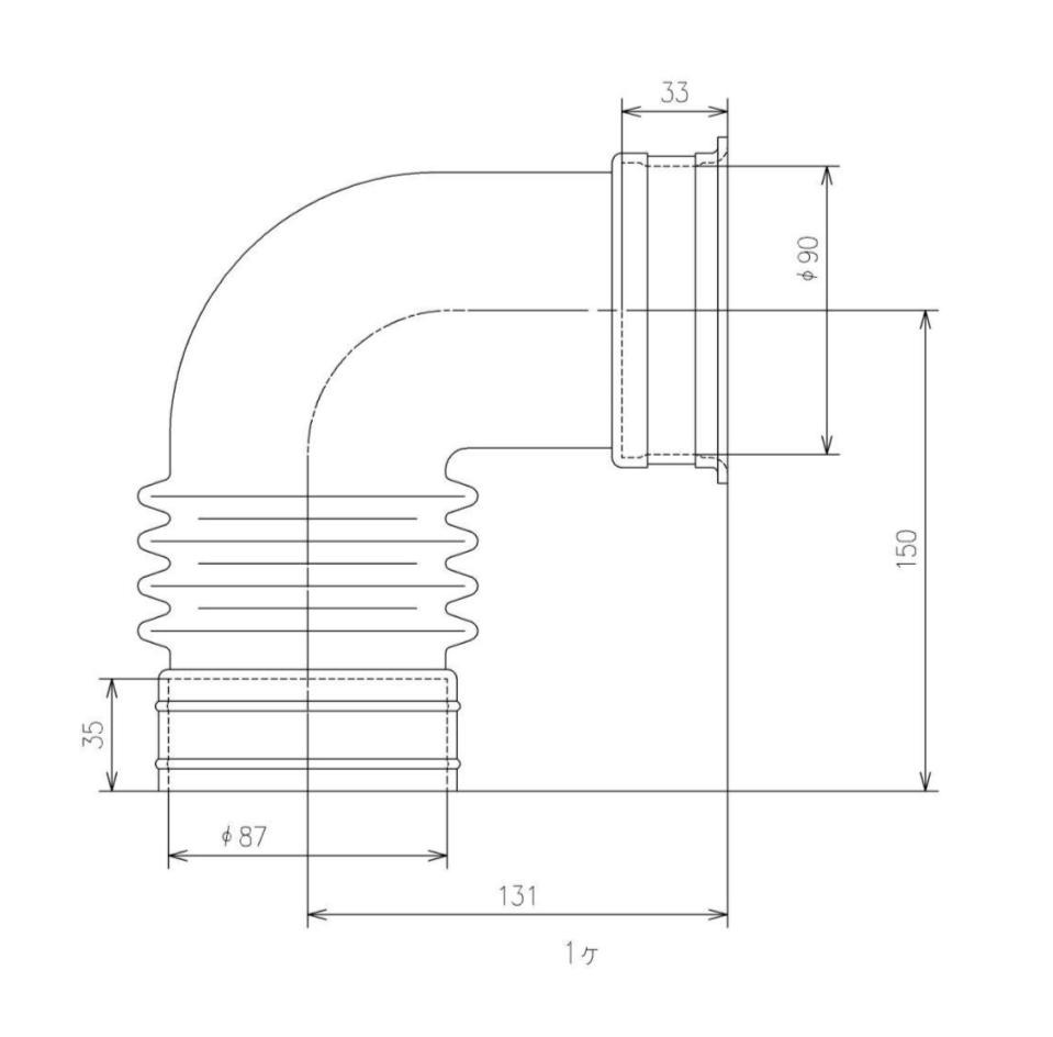 ▲TOTO【HP80L】壁排水ジョイント  壁排水便器取替用 トイレ