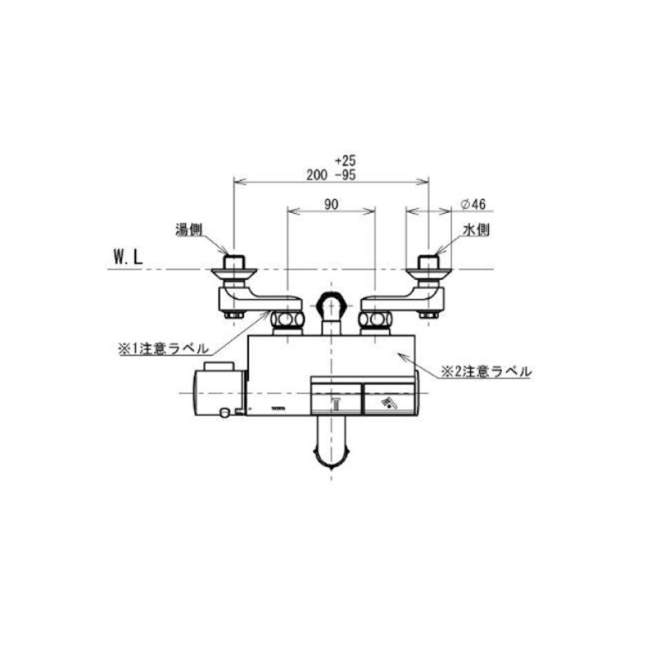【在庫あり】◎TOTO【TMN40STY1】壁付サーモスタット混合水栓 ニューウェーブ タッチ、コンフォートウエーブ1モード