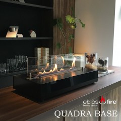 ebios fire エビオスファイヤー QUADRA BASE クアドラベース ステンカラー ブラック　バイオエタノール暖炉 ストーブ 暖房【2年保証】