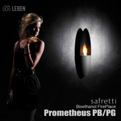 バイオエタノール暖炉　Prometheus PB/PG　オランダ　サフレッティ社　プロメテウス　壁掛け式のバイオエタノール暖炉 2年保証で安心 ブラック、グレーの2色をご用意 オランダの国花チューリッ