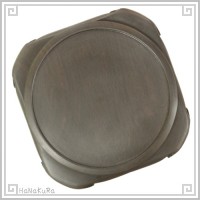 黒檀 円四角台座 12.0×12.0×2.3cm|丸型台座|木彫り台座、飾り台