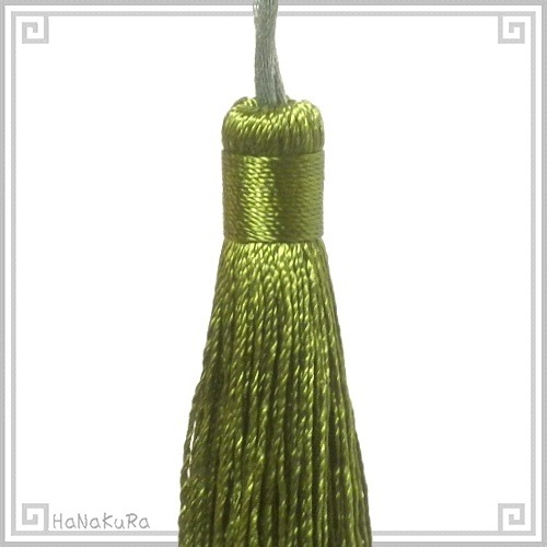 飾り房 タッセル 紐の長さと色が選べる 黄緑色 12cm | 手芸