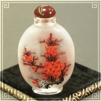 鼻煙壷 鼻煙香 30 梅花 内側から手描き 工芸品 鼻煙壺 内絵 ガラス瓶|普通サイズ|鼻煙壷（びえんこ）内絵ガラス瓶