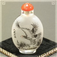 鼻煙壷 鼻煙香 36 鷹 タカ 内側から手描き 工芸品 鼻煙壺 内絵 ガラス瓶|普通サイズ|鼻煙壷（びえんこ）内絵ガラス瓶