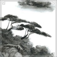 中国 山水画 手描き 中05 手のひらで描いた絵 縦長 30×15cm 手掌画 台紙無し 額無し|中サイズ[縦長30×15cm]|[書画07]手掌画(てのひら絵)