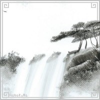 中国 山水画 手描き 中22 手のひらで描いた絵 縦長 30×15cm 手掌画 台紙無し 額無し|中サイズ[縦長30×15cm]|[書画07]手掌画(てのひら絵)