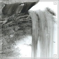 中国 山水画 手描き 中25 手のひらで描いた絵 縦長 30×15cm 手掌画 台紙無し 額無し|中サイズ[縦長30×15cm]|[書画07]手掌画(てのひら絵)
