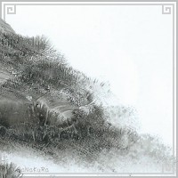 中国 山水画 手描き 中41 手のひらで描いた絵 横長 15×30cm 手掌画 台紙無し 額無し|中サイズ[横長15×30cm]|[書画07]手掌画(てのひら絵)