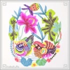 切り絵 剪紙 S106 工芸品 蓮花と鴛鴦 彩色 17×14cm|【サイズ】小(18cm以下)|切り絵(剪紙)