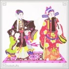 切り絵 剪紙 S110 工芸品 彩色 古典 16×18cm|【サイズ】小(18cm以下)|切り絵(剪紙)
