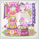 切り絵 剪紙 S111 工芸品 彩色 京劇 17×17cm|【サイズ】小(18cm以下)|切り絵(剪紙)