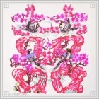 切り絵 剪紙 M106 工芸品 梅双喜 彩色 22×19cm|【サイズ】中(18-25cm)|切り絵(剪紙)