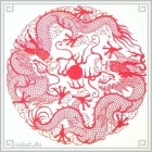 切り絵 剪紙 L108 工芸品 宝珠双龍 直径26cm|【サイズ】大(25cm以上)|切り絵(剪紙)