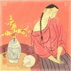 中国 手描き 美人画 L34 女人画 26cm レトロ 手書き絵 台紙付き 額無し|中国美人画26cm|[書画03]中国美人画