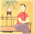 中国 手描き 美人画 L39 女人画 26cm レトロ 手書き絵 台紙付き 額無し|中国美人画26cm|[書画03]中国美人画