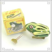 ブリキ ぜんまい おもちゃ 219 大きめカエル 蛙 コレクション 玩具 レトロ|ぜんまい玩具 小|[雑貨02]レトロなブリキおもちゃ