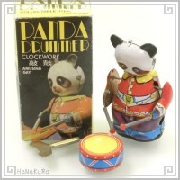 ブリキ ぜんまい おもちゃ 233 太鼓パンダ 熊猫 [展示品] コレクション 玩具 レトロ|ぜんまい玩具 大|[雑貨02]レトロなブリキおもちゃ
