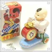 ブリキ ぜんまい おもちゃ 234 子供車 [展示品] コレクション 玩具 レトロ|ぜんまい玩具 大|[雑貨02]レトロなブリキおもちゃ