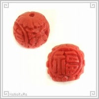 堆朱 人工漆 ビーズ S33 福球 10mm 1個 彫漆 手芸素材 アクセサリ パーツ|05堆朱ビーズ|手芸アクセサリ素材
