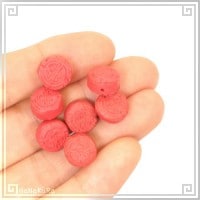 堆朱 人工漆 ビーズ S13 円寿小 1個 彫漆 手芸素材 アクセサリ パーツ|05堆朱ビーズ|手芸アクセサリ素材