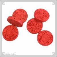 堆朱 人工漆 ビーズ M17 福円 28mm 1個 彫漆 手芸素材 アクセサリ パーツ|05堆朱ビーズ|手芸アクセサリ素材