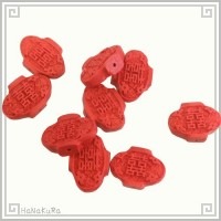 堆朱 人工漆 ビーズ M05 提灯福 ちょうちん 1個 彫漆 手芸素材 アクセサリ パーツ|05堆朱ビーズ|手芸アクセサリ素材