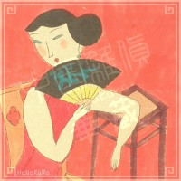 中国 手描き 美人画 L19 女人画 26cm レトロ 手書き絵 台紙付き 額無し|中国美人画26cm|[書画03]中国美人画