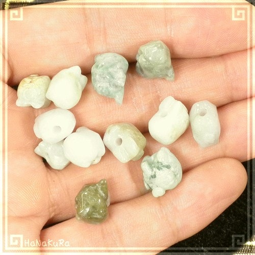 翡翠 ヒスイ ビーズ306 ぶた 1個 | 手芸アクセサリ素材,01翡翠