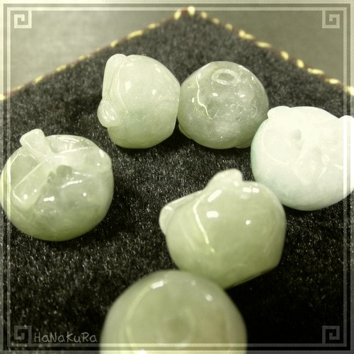 和田翡翠獅子ビーズ 翡翠 ヒスイ ビーズ204 りんご 1個 | 手芸アクセサリ素材,01翡翠