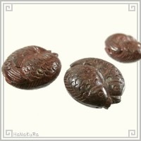 紫檀 天然木 ビーズ301 双魚 1個|02紫檀ビーズ|手芸アクセサリ素材