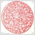 切り絵 剪紙 L103 工芸品 百蝶図[赤] 直径28cm|【サイズ】大(25cm以上)|切り絵(剪紙)