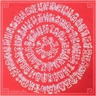 切り絵 剪紙 L109-01 工芸品 百福[白抜]正方形 文字部分直径27cm|【サイズ】大(25cm以上)|切り絵(剪紙)