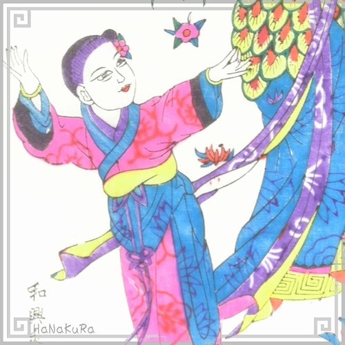 年画 版画 楊家埠年画紙 134 天女散花 | [書画10]山東省 イ坊