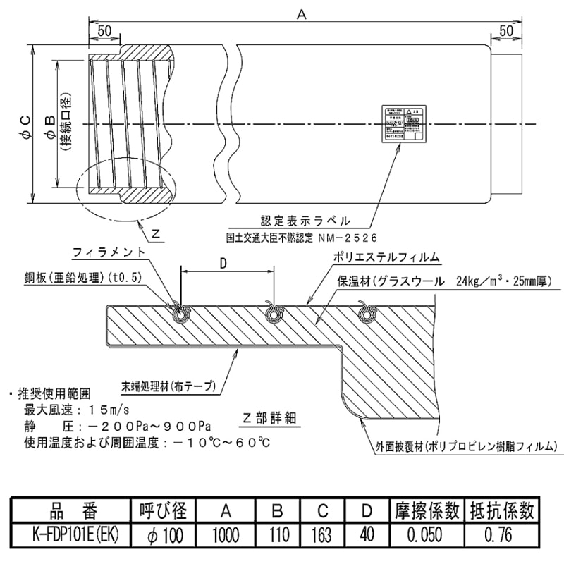 ﾀﾞｲｷﾝ K-FDP101E ﾌﾚｷｼﾌﾞﾙﾀﾞｸﾄｽﾄﾚｰﾄ(保温)在庫 【設備ロジス.com】配管
