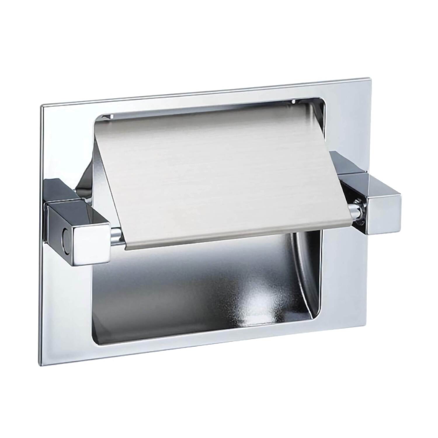 カワジュン 【SC-35R-CT】 半埋め込み型トイレットペーパーホルダー クローム+ヘアライン KAWAJUN