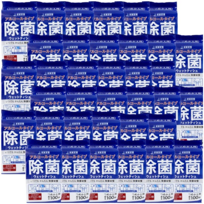 iiもの本舗 【清潔習慣 アルコールタイプ 除菌ウェットティシュ 詰替用 100枚×36個セット】
