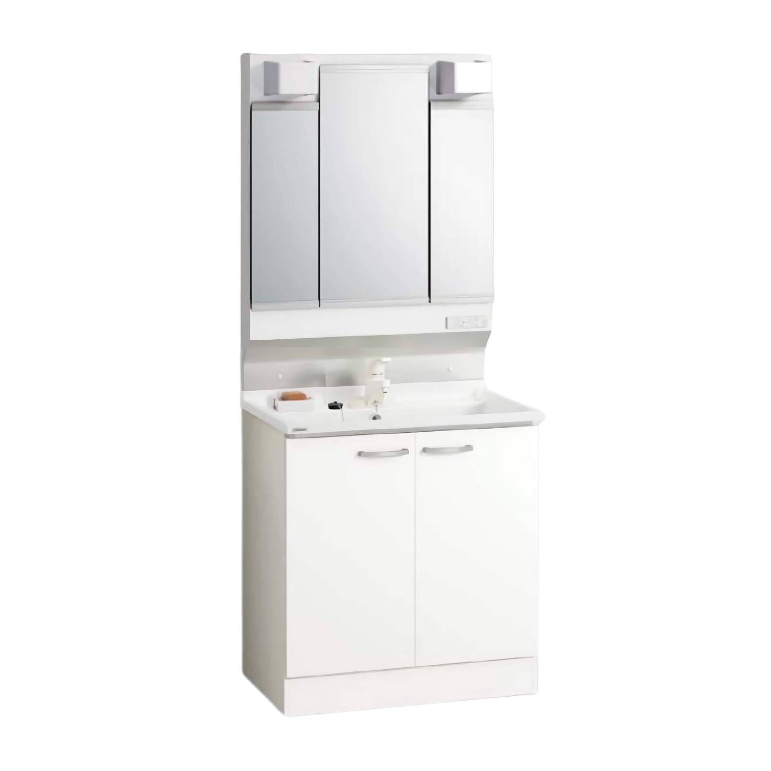 クリナップ 【BGAL75TNTSW※(I・G)+M-(H・L)753GAEH】 BGAシリーズ洗面化粧台(間口75cm)+ミラーキャビネット(3面鏡) 開きタイプ シングルレバー水栓