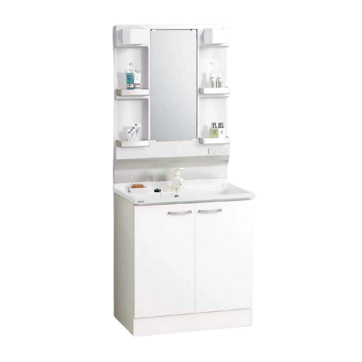 クリナップ 【BGAL75TNTSW※(I・G)+M-(H・L)751GAEN】 BGAシリーズ洗面化粧台(間口75cm)+ミラーキャビネット(1面鏡くもり止めヒーターなし)セット 開きタイプ シングルレバー水栓