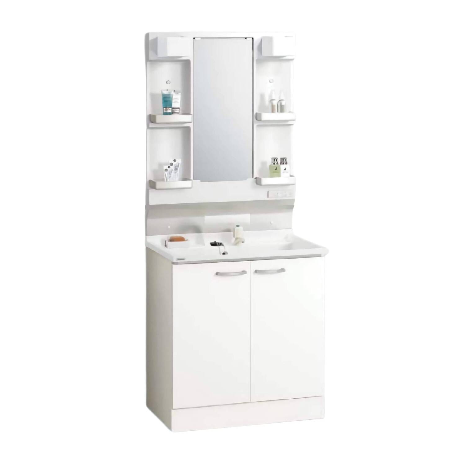 クリナップ 【BGAL75TNTEW※(I・G)+M-(H・L)751GAEN】 BGAシリーズ洗面化粧台(間口75cm)+ミラーキャビネット(1面鏡くもり止めヒーターなし)セット 間口75cm 開きタイプ 単水栓