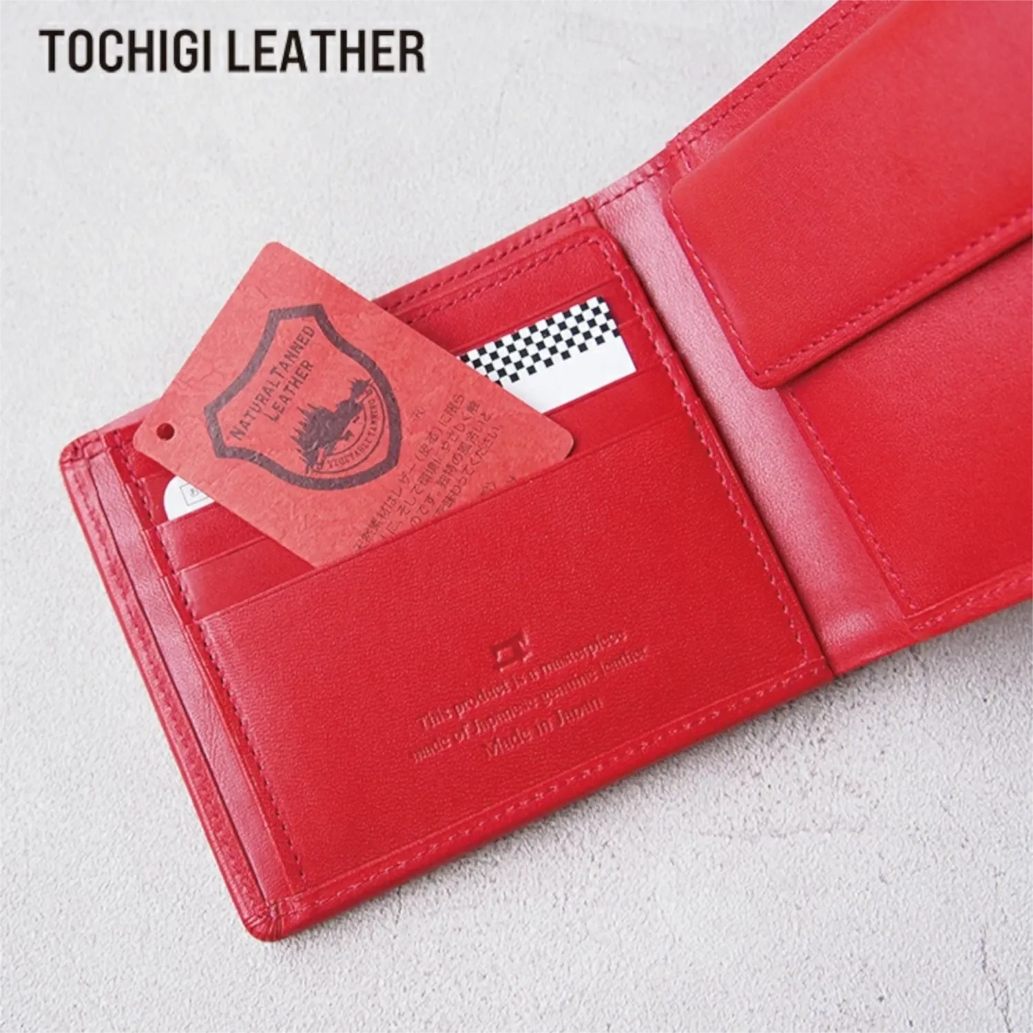 栃木レザージーンズ 片マチ付札入 【TGS-3355】 二つ折り財布 国産牛革