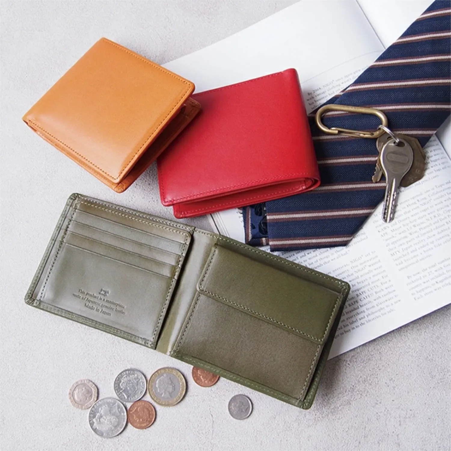 栃木レザージーンズ 片マチ付札入 【TGS-3355】 二つ折り財布 国産牛革