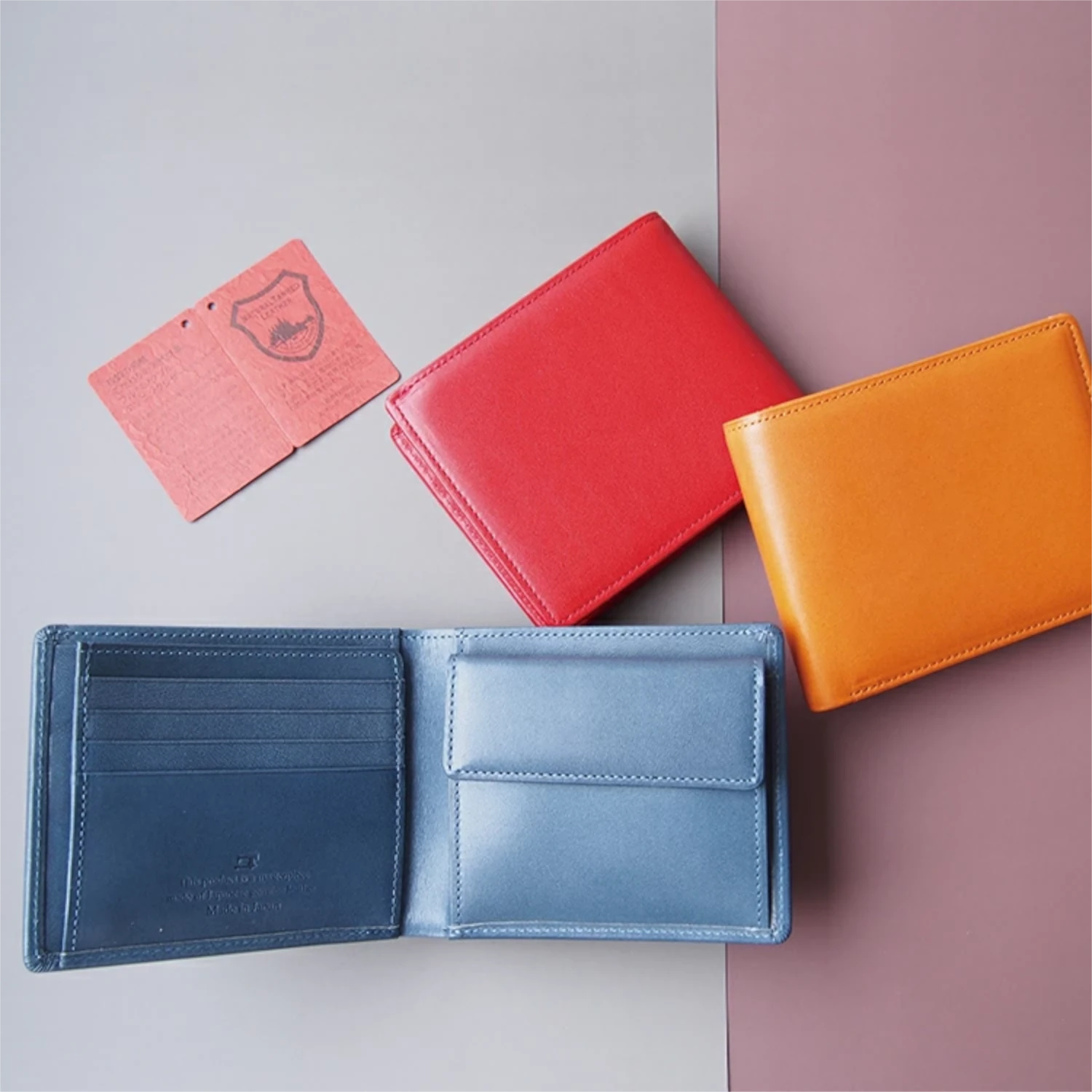 栃木レザージーンズ 片マチ付札入 【TGS-3355】 二つ折り財布 国産牛革