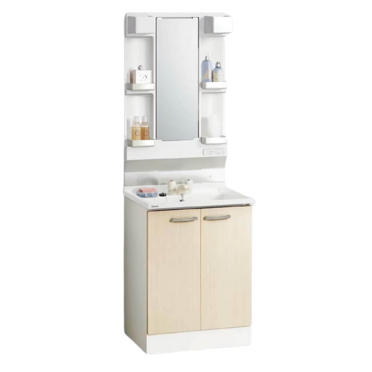 クリナップ 【BGAL60TNTWW※(I・G)+M-(H・L)601GAEN】 BGAシリーズ洗面化粧台(間口60cm)+ミラーキャビネット(1面鏡くもり止めヒーターなし)セット 間口60cm 開きタイプ ツインハンドル水栓