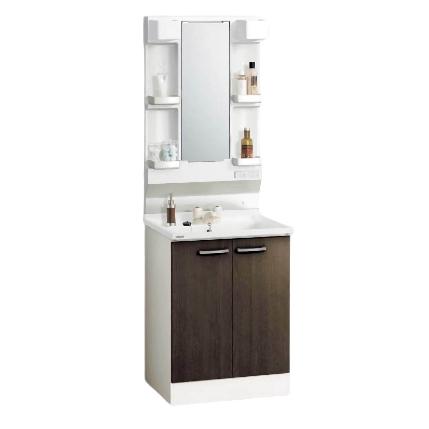 クリナップ 【BGAL60TNTWW※(I・G)+M-(H・L)601GAEN】 BGAシリーズ洗面化粧台(間口60cm)+ミラーキャビネット(1面鏡くもり止めヒーターなし)セット 間口60cm 開きタイプ ツインハンドル水栓