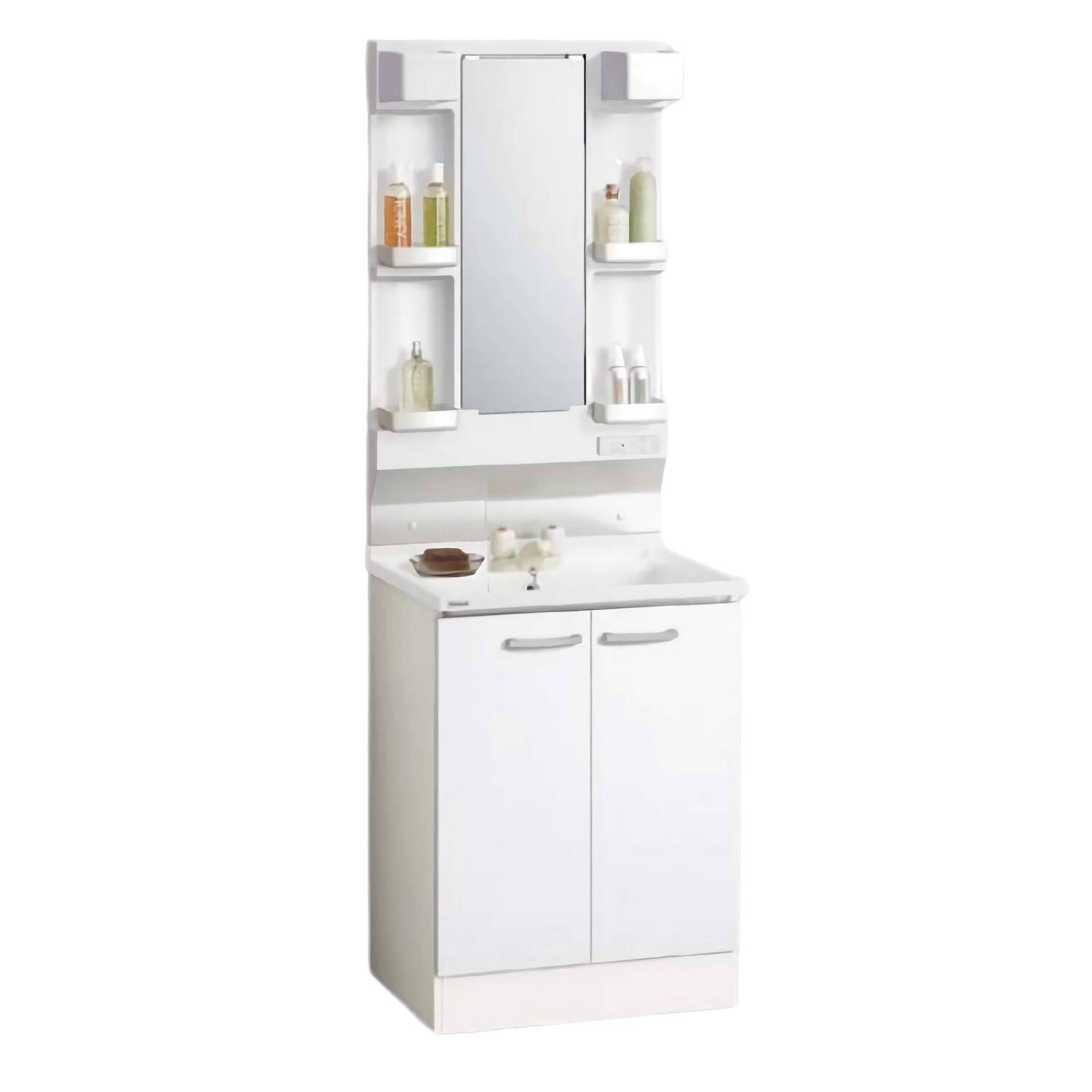 クリナップ 【BGAL60TNTWW※(I・G)+M-(H・L)601GAEN】 BGAシリーズ洗面化粧台(間口60cm)+ミラーキャビネット(1面鏡くもり止めヒーターなし)セット 間口60cm 開きタイプ ツインハンドル水栓