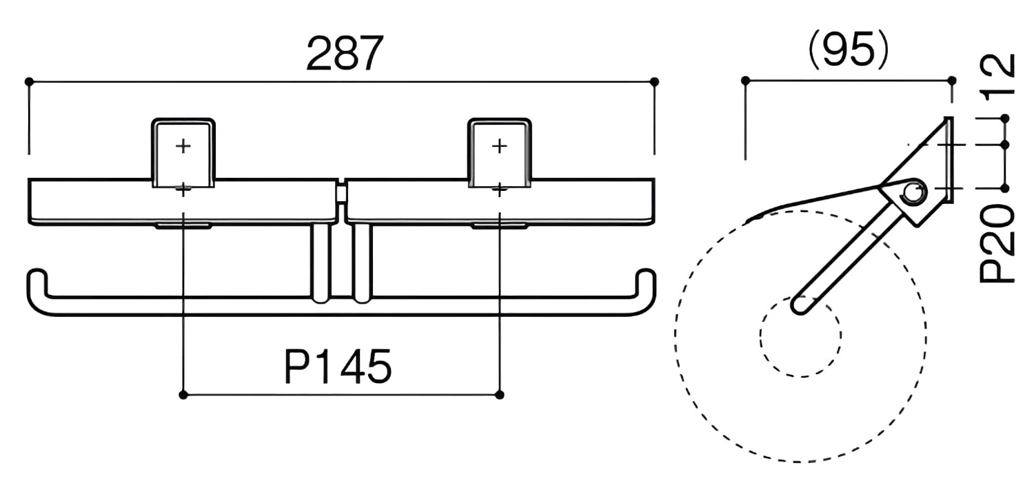 カワジュン 【SE-40W-XP】 ダブルペーパーホルダー KAWAJUN