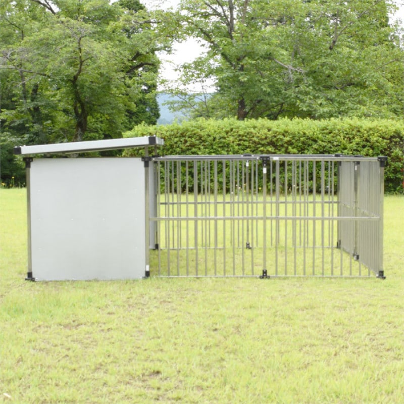 犬舎 ドッグハウス 【DFS-M1+α】 (0.5坪タイプ屋外用犬小屋)+α拡張タイプ メタルテック直送品