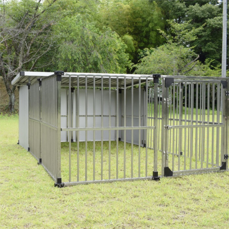 犬舎 ドッグハウス 【DFS-M1+α】 (0.5坪タイプ屋外用犬小屋)+α拡張タイプ メタルテック直送品